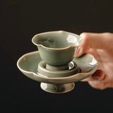 Yue Kiln Celadon Secret-Color Lotus Tea Cup Set