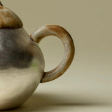 "Silver-Clad Primacy" | Japanese-Style Coarse Pottery Gilded Silver Teapot